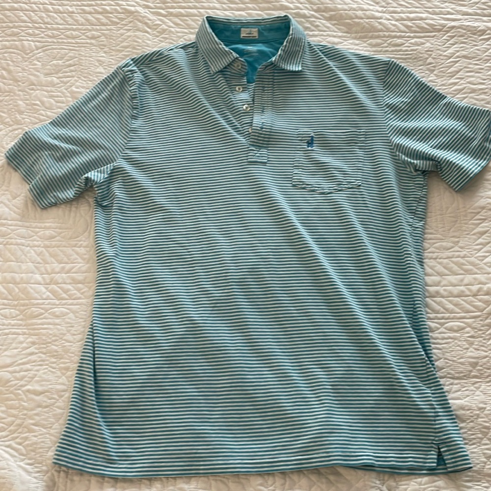 Johnnie-O Dante Yacht Blue polo shirt. Size L